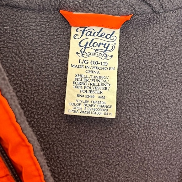 Faded Glory Gray and Orange Jacket - Picture 3 of 9